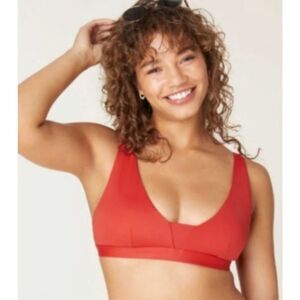 Andie Tahiti Swim Top in Chili Pepper Red Size Small NWT Eco